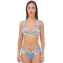 Mandala Pattern Rainbow Pride Double Strap Halter Bikini Set