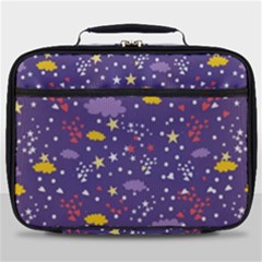 Pattern Cute Clouds Stars Full Print Lunch Bag by Simbadda