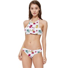 Pattern With Cute Cats Banded Triangle Bikini Set by Simbadda