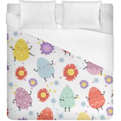 Easter Seamless Pattern With Cute Eggs Flowers Duvet Cover (king Size)