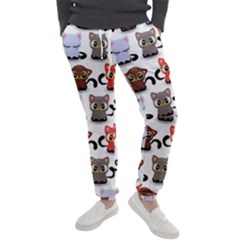 Seamless Pattern With Cute Little Kittens Various Color Men s Jogger Sweatpants by Simbadda