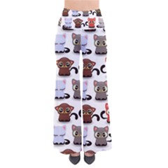 Seamless Pattern With Cute Little Kittens Various Color So Vintage Palazzo Pants by Simbadda