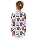 Seamless Pattern With Cute Little Kittens Various Color Kids  Long Sleeve Tee View2