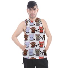 Seamless Pattern With Cute Little Kittens Various Color Men s Sleeveless Hoodie by Simbadda