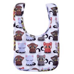 Seamless Pattern With Cute Little Kittens Various Color Baby Bib by Simbadda