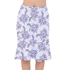 Cats Pattern Design Short Mermaid Skirt by Simbadda