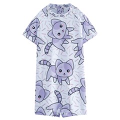 Cats Pattern Design Kids  Boyleg Half Suit Swimwear