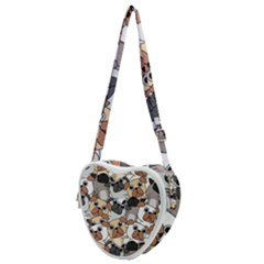 Many Dogs Pattern Heart Shoulder Bag by Simbadda