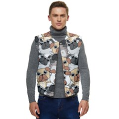 Many Dogs Pattern Men s Button Up Puffer Vest	 by Simbadda