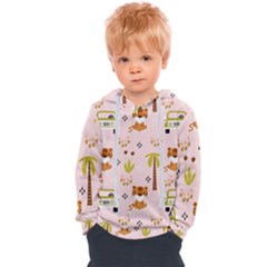 Cute Tiger Car Safari Seamless Pattern Kids  Overhead Hoodie by Simbadda