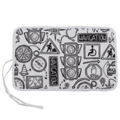 Navigation-seamless-pattern Pen Storage Case (l) by Simbadda