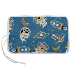 Seamless-pattern-funny-astronaut-outer-space-transportation Pen Storage Case (s)