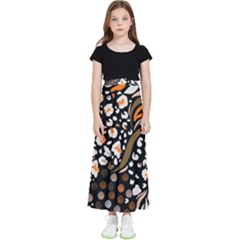 Trendy Mix Animal Skin Prints Kids  Flared Maxi Skirt by Simbadda