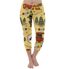 Seamless Pattern Funny Ranger Cartoon Capri Winter Leggings  by Simbadda