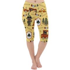 Seamless Pattern Funny Ranger Cartoon Lightweight Velour Cropped Yoga Leggings by Simbadda