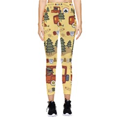 Seamless Pattern Funny Ranger Cartoon Pocket Leggings  by Simbadda