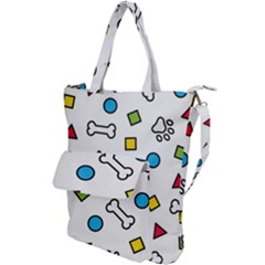 Dog Paw Seamless Pattern Foot Print Bone Shoulder Tote Bag by Simbadda