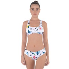 Vector Set Isolates With Cute Bird Scandinavian Style Criss Cross Bikini Set by Simbadda