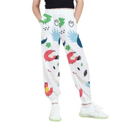 Vector Set Isolates With Cute Bird Scandinavian Style Kids  Joggers by Simbadda