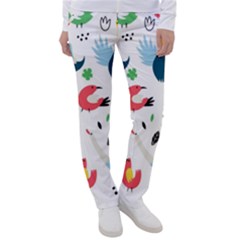 Vector Set Isolates With Cute Bird Scandinavian Style Women s Casual Pants by Simbadda