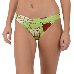 Cute-hand-drawn-cat-seamless-pattern Band Bikini Bottoms