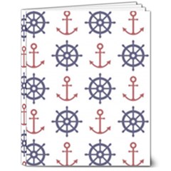 Nautical-seamless-pattern 8  X 10  Hardcover Notebook