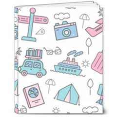 Transportation Seamless Pattern 8  X 10  Hardcover Notebook by Simbadda