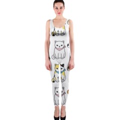 Cat-kitten-seamless-pattern One Piece Catsuit