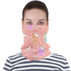 Cute-kawaii-kittens-seamless-pattern Face Seamless Bandana (adult)