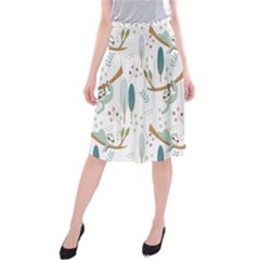 Pattern-sloth-woodland Midi Beach Skirt by Simbadda