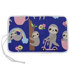 Hand-drawn-cute-sloth-pattern-background Pen Storage Case (s) by Simbadda