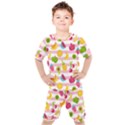 Tropical-fruits-berries-seamless-pattern Kids  Tee and Shorts Set View1