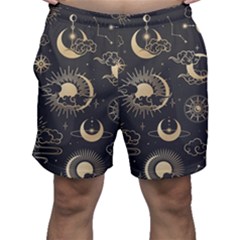 Asian-seamless-pattern-with-clouds-moon-sun-stars-vector-collection-oriental-chinese-japanese-korean Men s Shorts by Simbadda