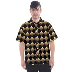 Golden-chess-board-background Men s Short Sleeve Shirt