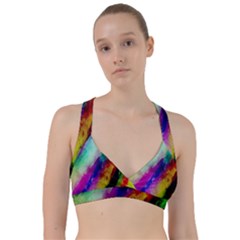 Colorful Abstract Paint Splats Background Sweetheart Sports Bra by Proyonanggan