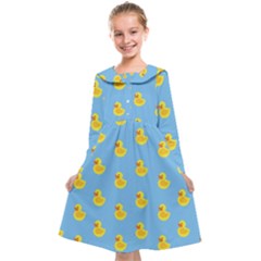 Rubber Duck Pattern Kids  Midi Sailor Dress by Valentinaart