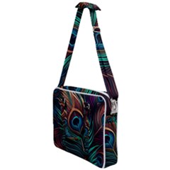 Peacock Feathers Nature Feather Pattern Cross Body Office Bag