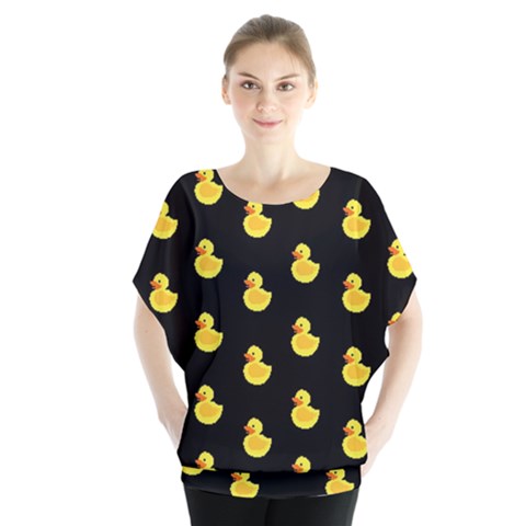 Rubber Duck Batwing Chiffon Blouse by Valentinaart