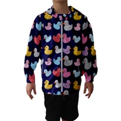 Micro Duck Pattern Kids  Hooded Windbreaker by NerdySparkleGoth