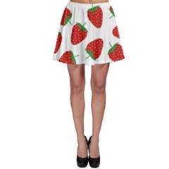 Seamless Pattern Fresh Strawberry Skater Skirt by Bangk1t