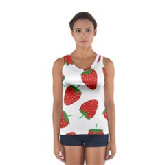 Seamless Pattern Fresh Strawberry Sport Tank Top  by Bangk1t