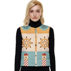 Nautical Elements Collection Women s Button Up Puffer Vest by Bangk1t