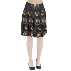 Asian Seamless Pattern With Clouds Moon Sun Stars Vector Collection Oriental Chinese Japanese Korean Pleated Skirt by Bangk1t