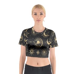 Asian-set With Clouds Moon-sun Stars Vector Collection Oriental Chinese Japanese Korean Style Cotton Crop Top by Bangk1t