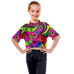 Seamless Doodle Kids Mock Neck Tee