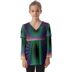 Abstract Patterns Kids  V Neck Casual Top by Bangk1t