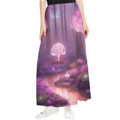 Trees Forest Landscape Nature Neon Maxi Chiffon Skirt by Bangk1t