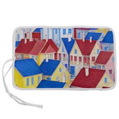 City Houses Cute Drawing Landscape Village Pen Storage Case (m) by Bangk1t