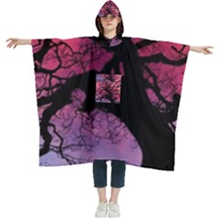 Trees Silhouette Sky Clouds Sunset Women s Hooded Rain Ponchos by Bangk1t