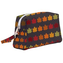 Autumn Fall Leaves Season Background Glitter Art Wristlet Pouch Bag (large) by Bangk1t